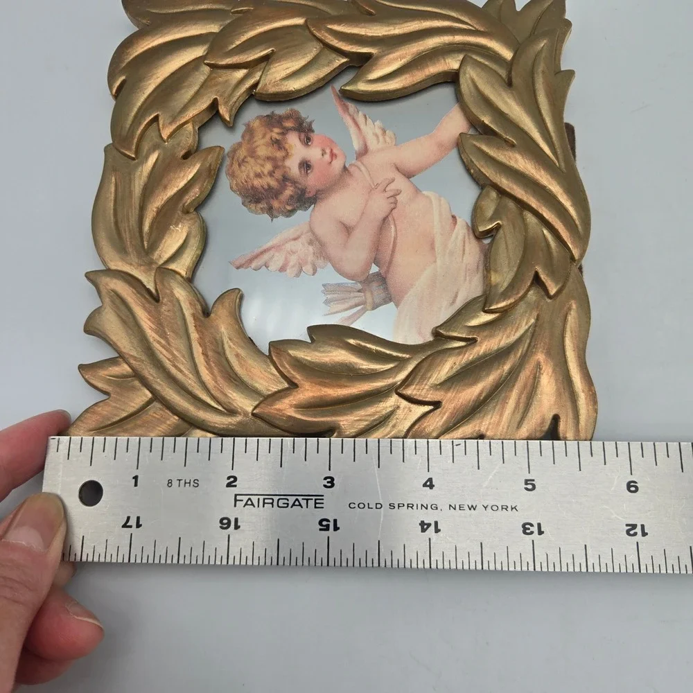 Ornate Brushed Brass Picture Frame Leaf Design Table Top Charpente 5.5